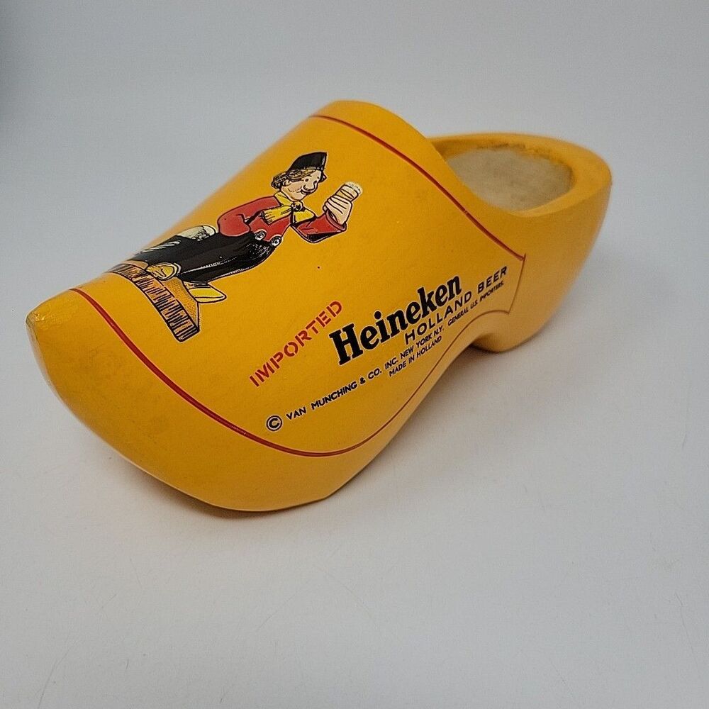 Vintage Heineken Holland Beer Logo Advertising Wooden Clog Shoe Display Sign